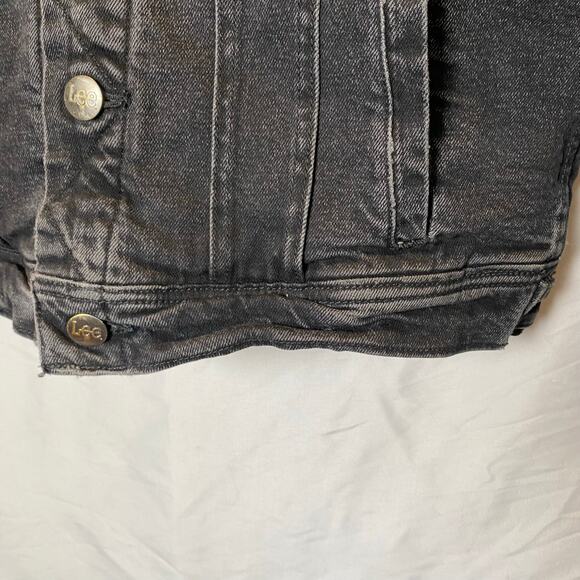 Lee Men's Denim Tucker Jacket Size Small Black Sherpa Lined Jean Coat Winter - Picture 5 of 11